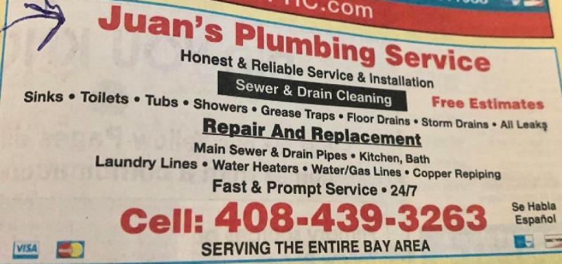 Juan Plumbing - 408 439 3263 California SF Bay Area Juan Plumbing - 408 439 3263 California SF Bay Area