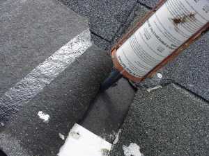 Apply roof cement