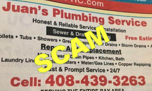 how to get scammed hiring a plumber