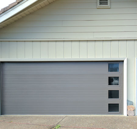 carriage style garage door with windows